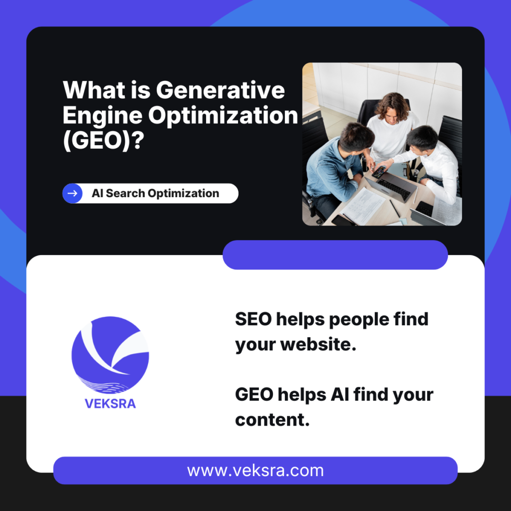 A graphic written "what is generative engine optimization (GEO)? - AI Search Optimization.
